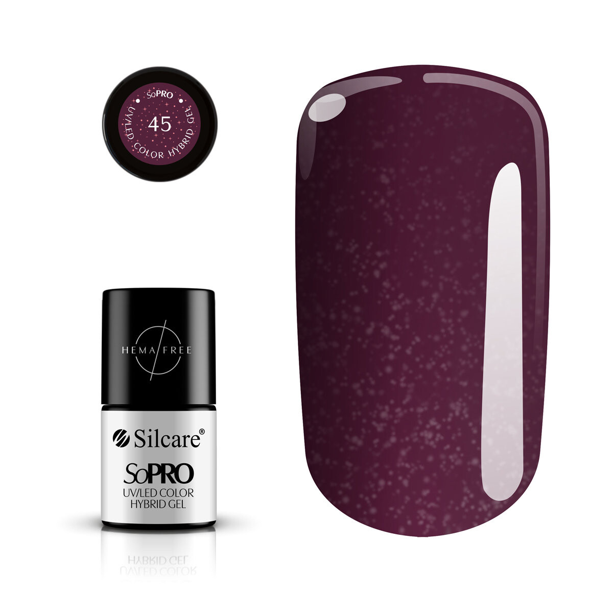 

Silcare, Гибридный лак для ногтей SoPRO 45, 7 г