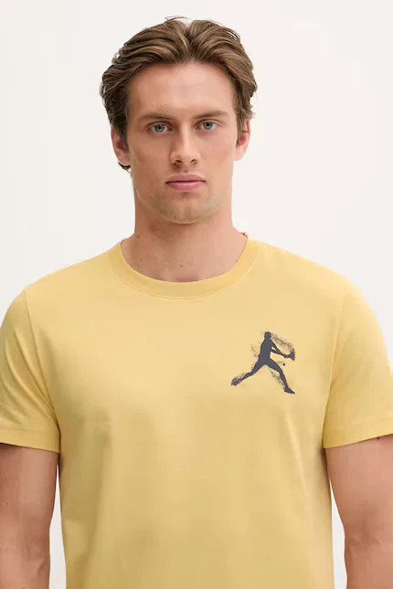 Футболка с принтом и кепкой Lacoste, желтый — фото 4