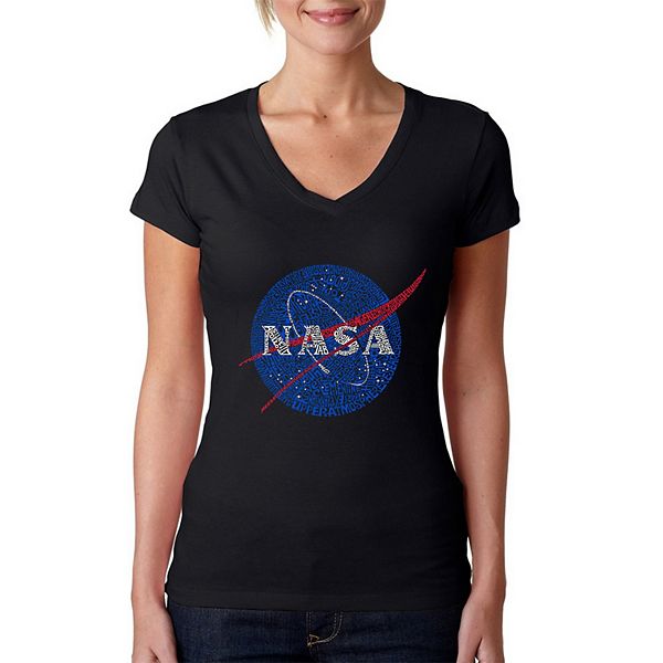 

Футболка с V-вырезом и принтом NASA La Pop Art