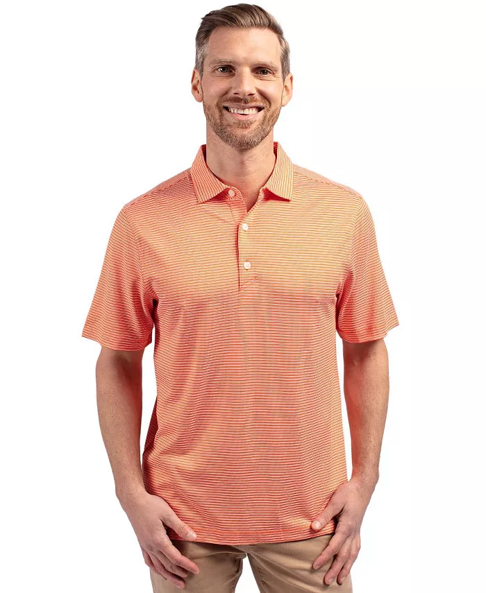 

Футболка-поло мужская Forge Eco Double Stripe Stretch из переработанного материала Cutter & Buck, оранжевый