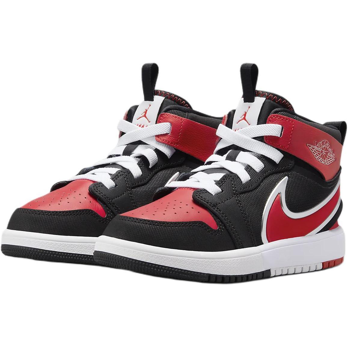 Jordan Air 1 антиударная амортизация высокие детские повседневные кроссовки red black kids' — фото 4