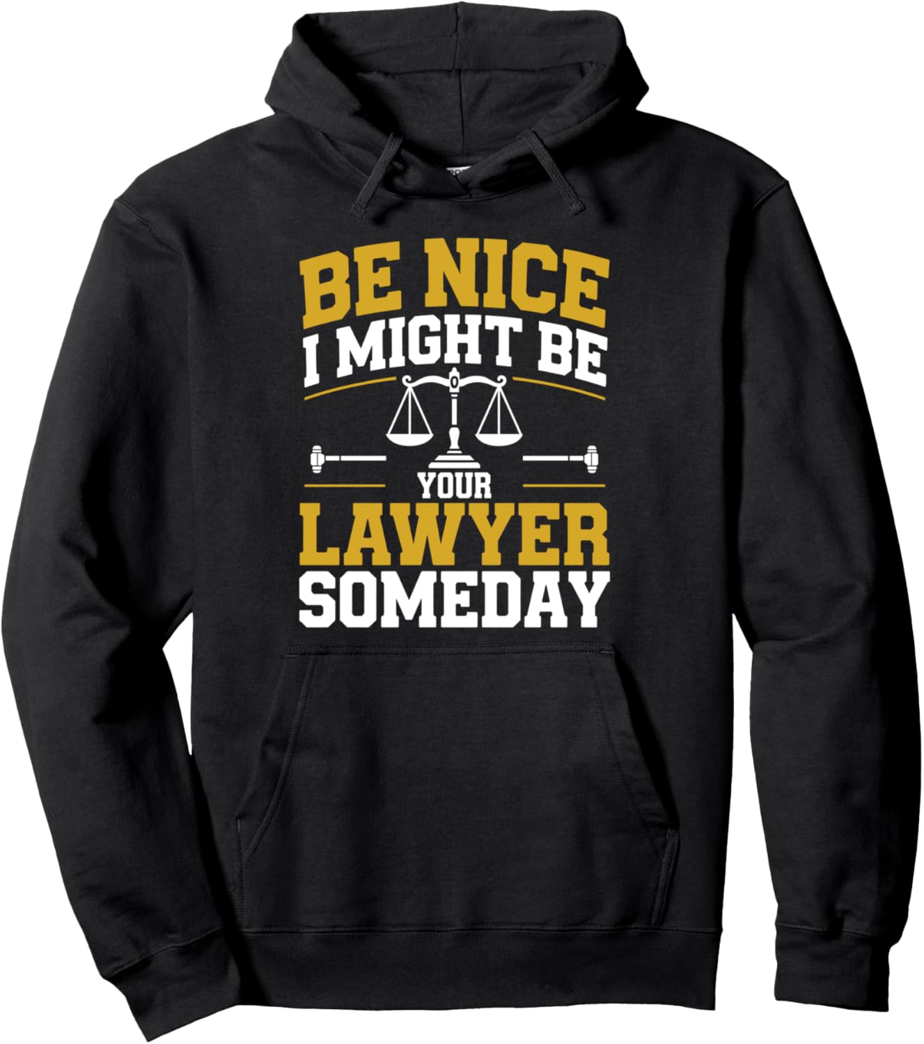 

Худи с надписью «Будь добрее, я, возможно, юрист» Lawyer Court Apparel, черный