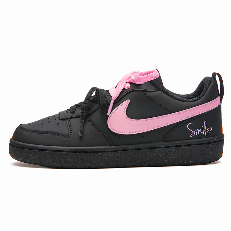 

Кроссовки Nike Court Borough Skateboard Shoes Women's Low-Top Black Pink, Черный, Кроссовки Nike Court Borough Skateboard Shoes Women's Low-Top Black Pink