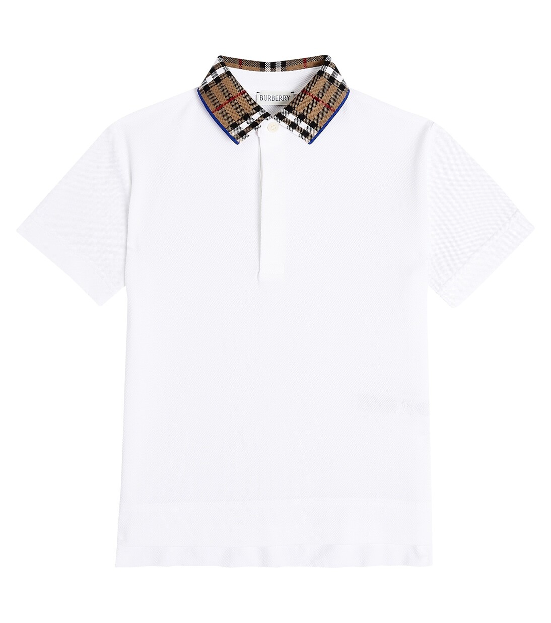 

Рубашка-поло из хлопкового пике Burberry Kids, белый