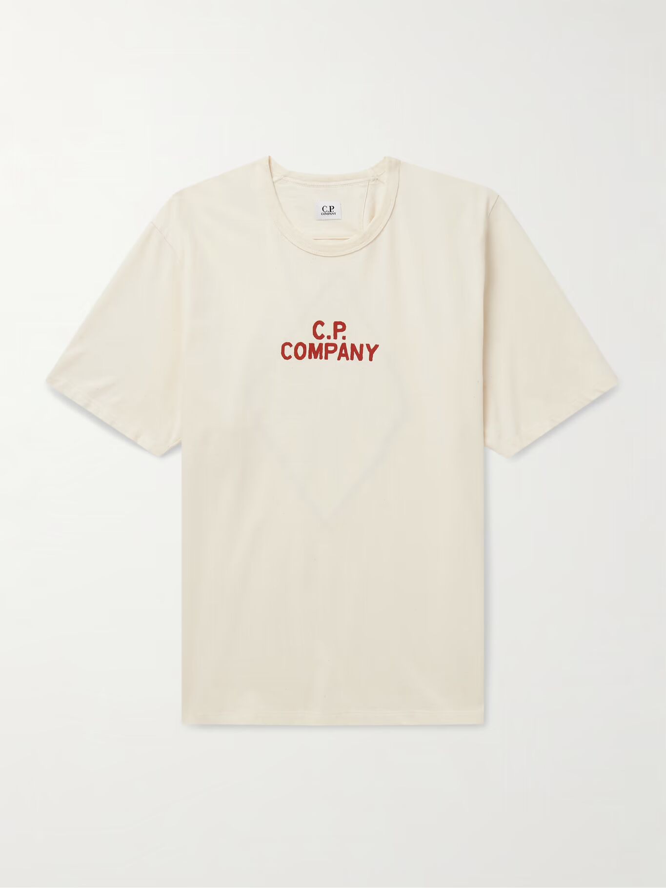 

Футболка из хлопкового джерси с логотипом C.P. COMPANY, нейтральный