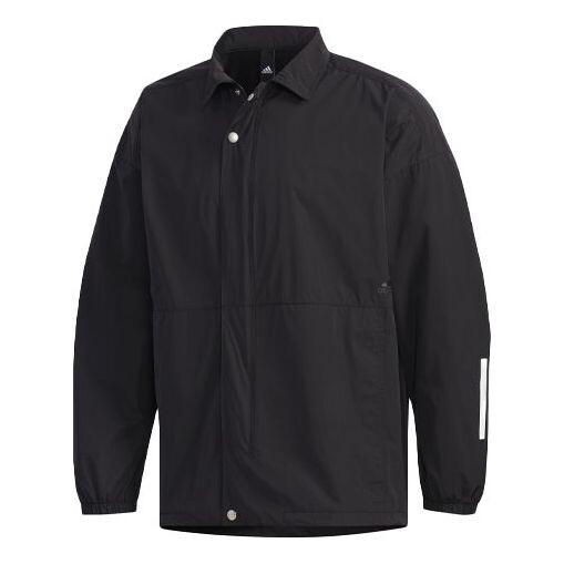 

Куртка adidas M S2s Coach Jk Back Printing Sports Stand Collar Jacket Black, черный