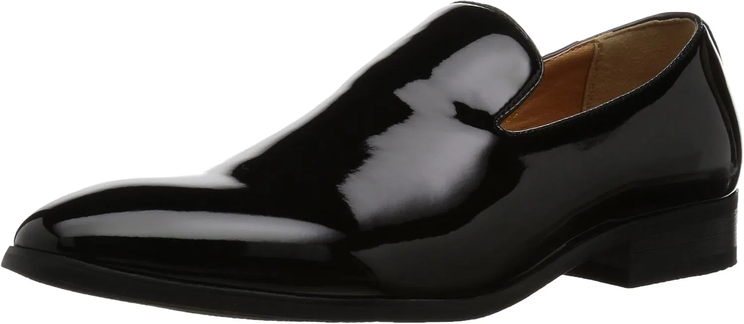 Туфли-лодочки мужские на низком ходу, Black Enamel Dedes(デデス)