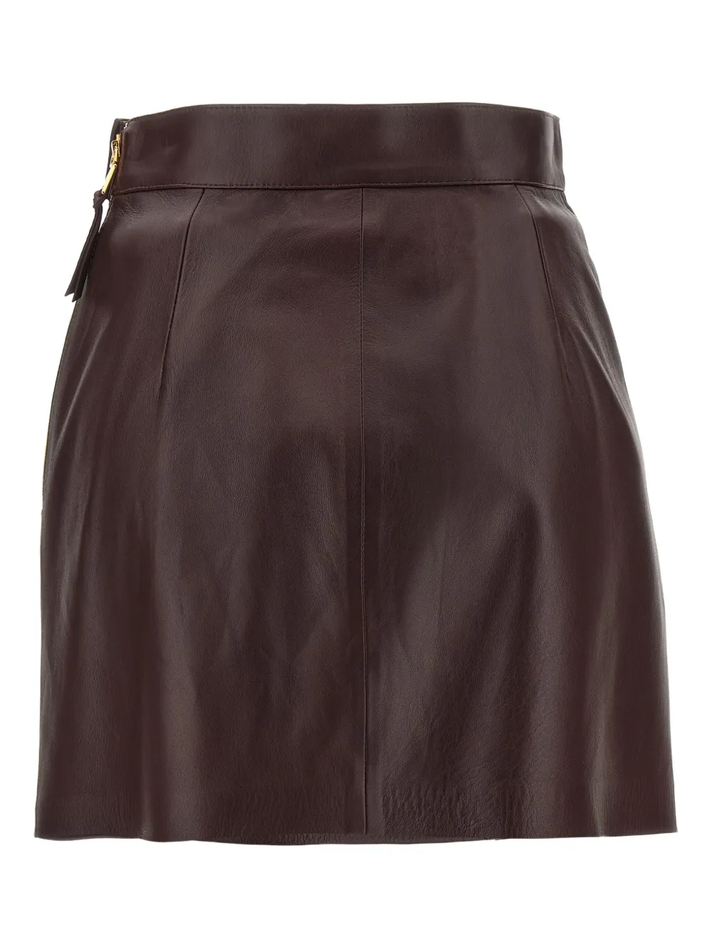 

Кожаная юбка с запахом Elisabetta Franchi, красный