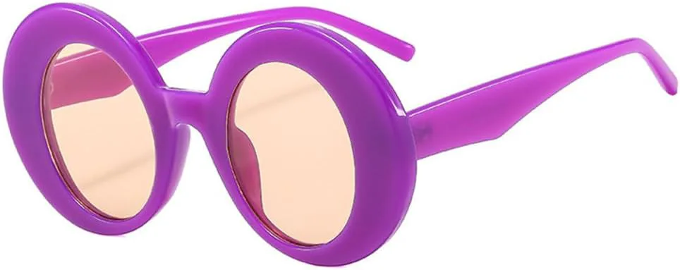 

Большие овальные солнцезащитные очки для женщин, разноцветные, в стиле ретро, ​​градиентные, панк, солнцезащитные очки для мужчин MTZJH, Purple Champagne