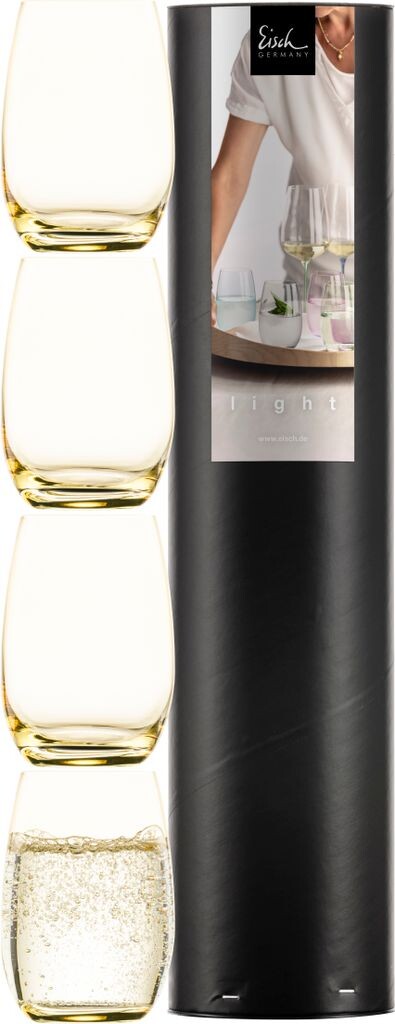 

Eisch 4 чашки 500/91 янтарный в подарочном тубусе LIGHT 78550083, желтый