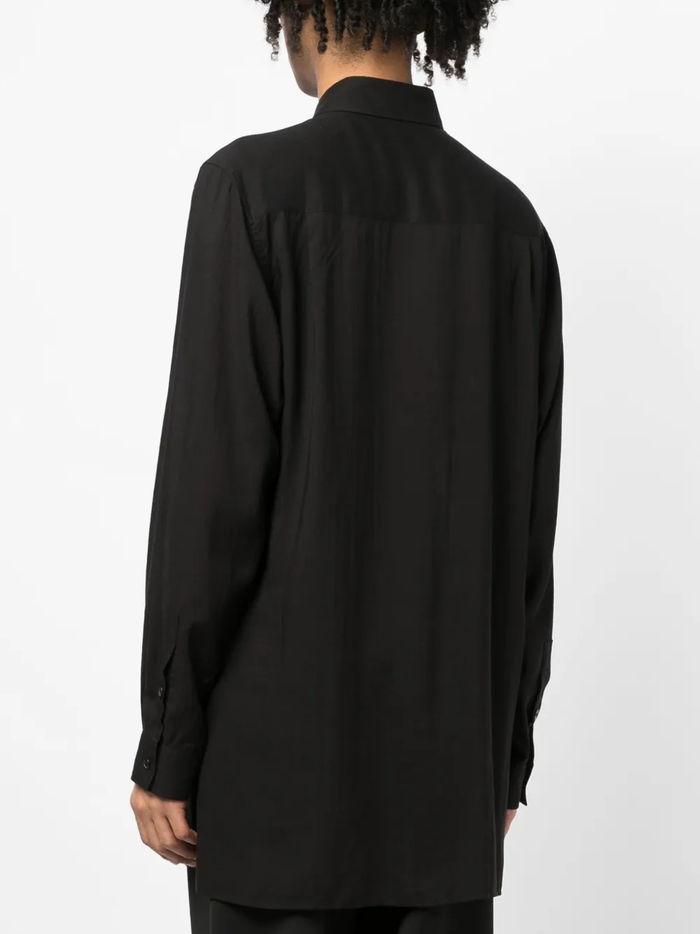 Рубашка с заостренным воротником Yohji Yamamoto, черный — фото 4
