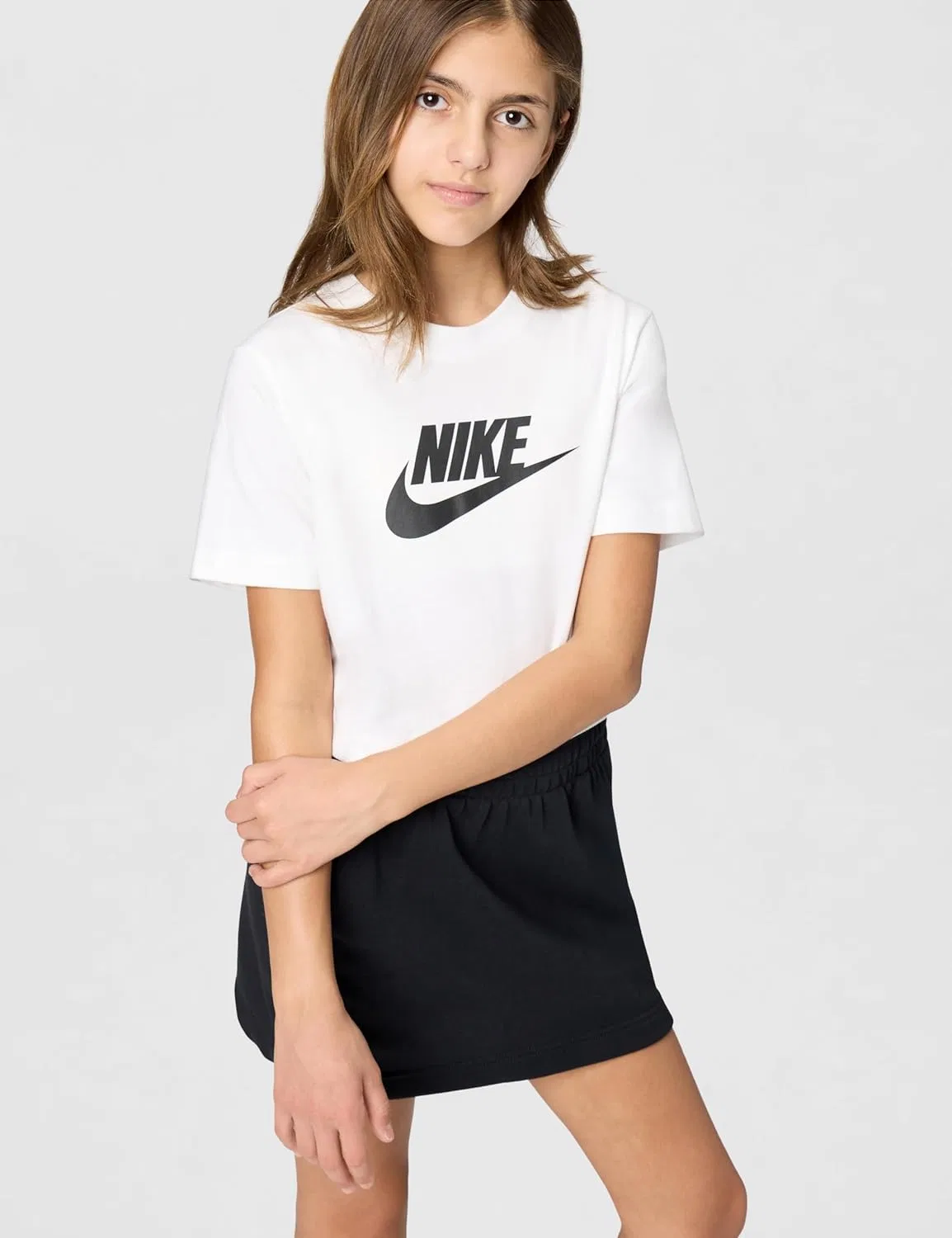 Футболка для девочек Nike с логотипом, белый — фото 4