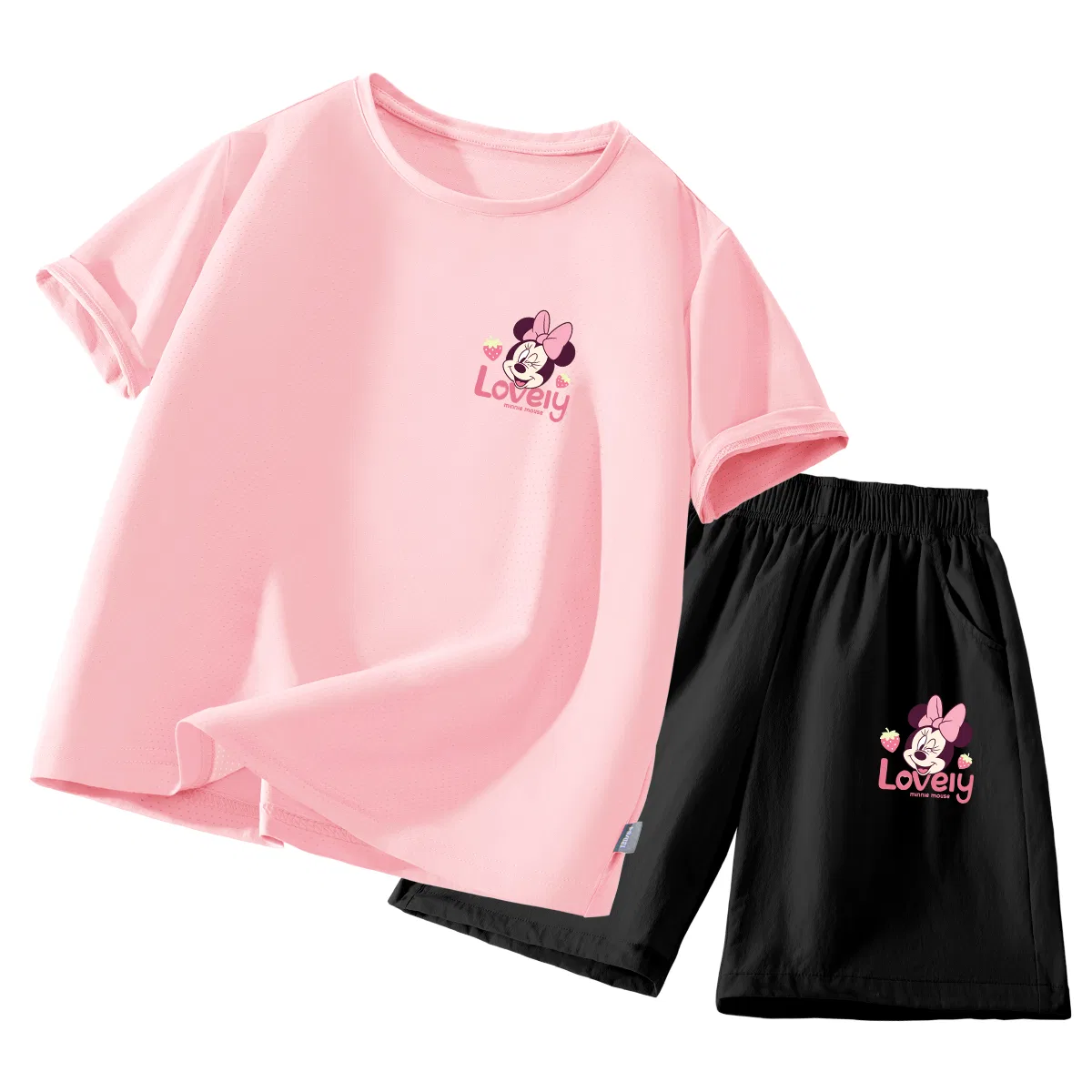 Детский спортивный костюм Disney Crew Neck Thin Stretch Pink+Black