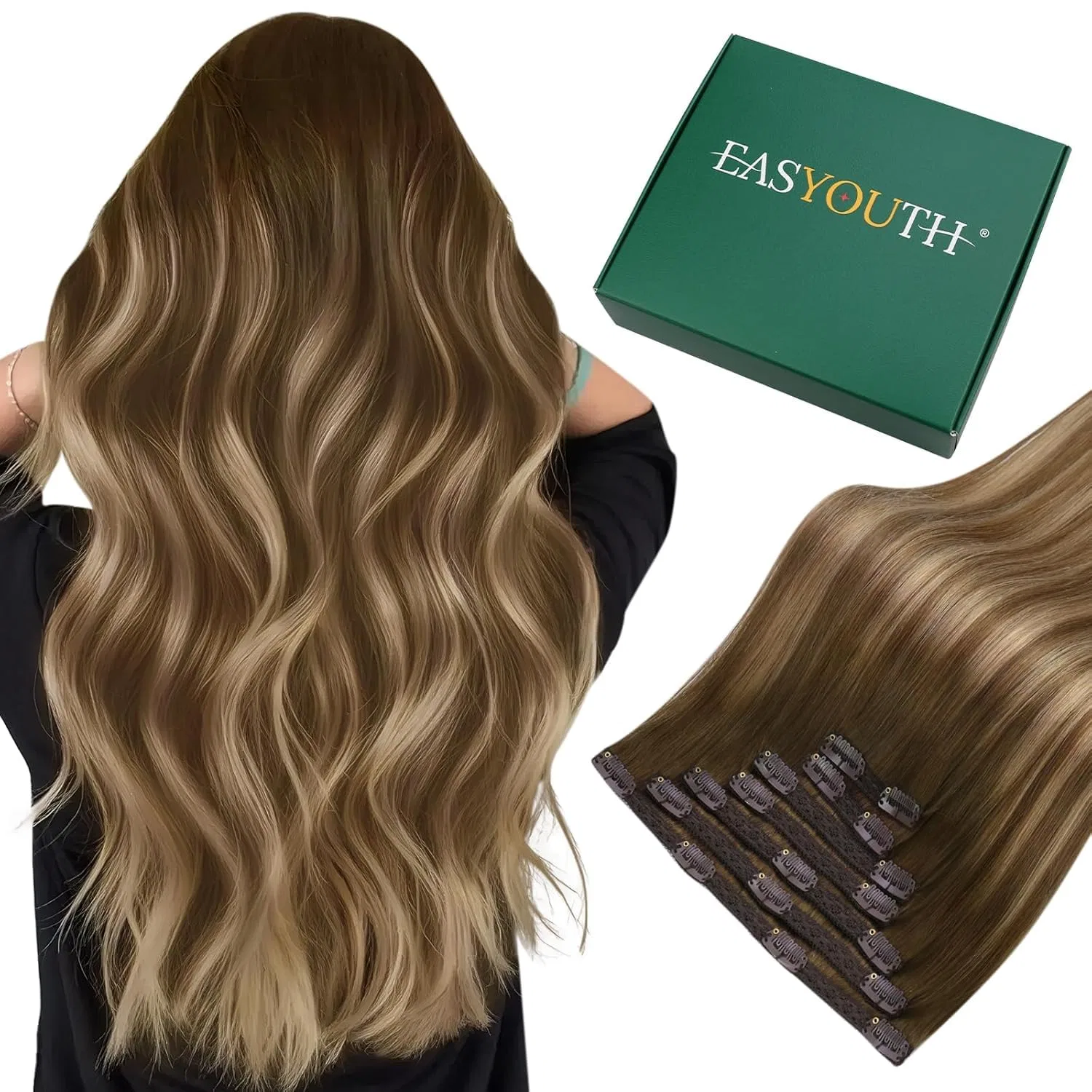 Накладные пряди Easyouth Clip-In из натуральных волос Remy, 35 см Easyouth