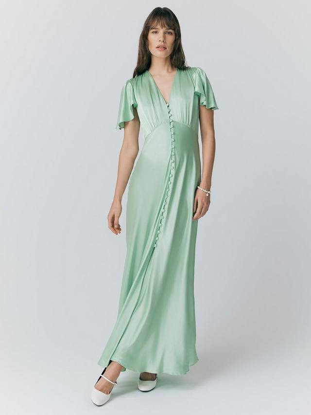 

Атласное платье подружки невесты дельфина Ghost, цвет Mint Green