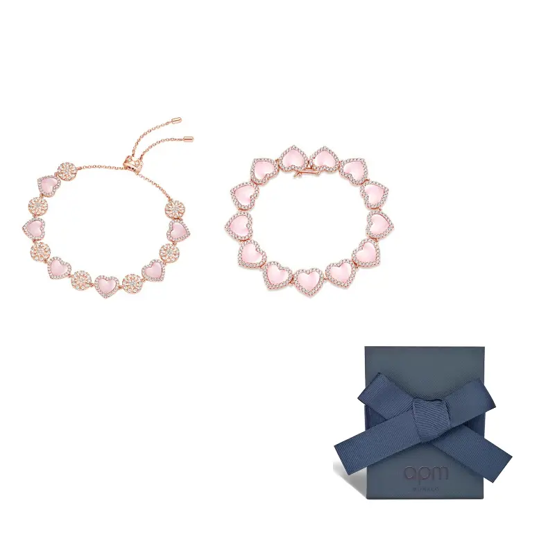 

Apm Monaco Регулируемый браслет из розового перламутра в форме сердца и точек
