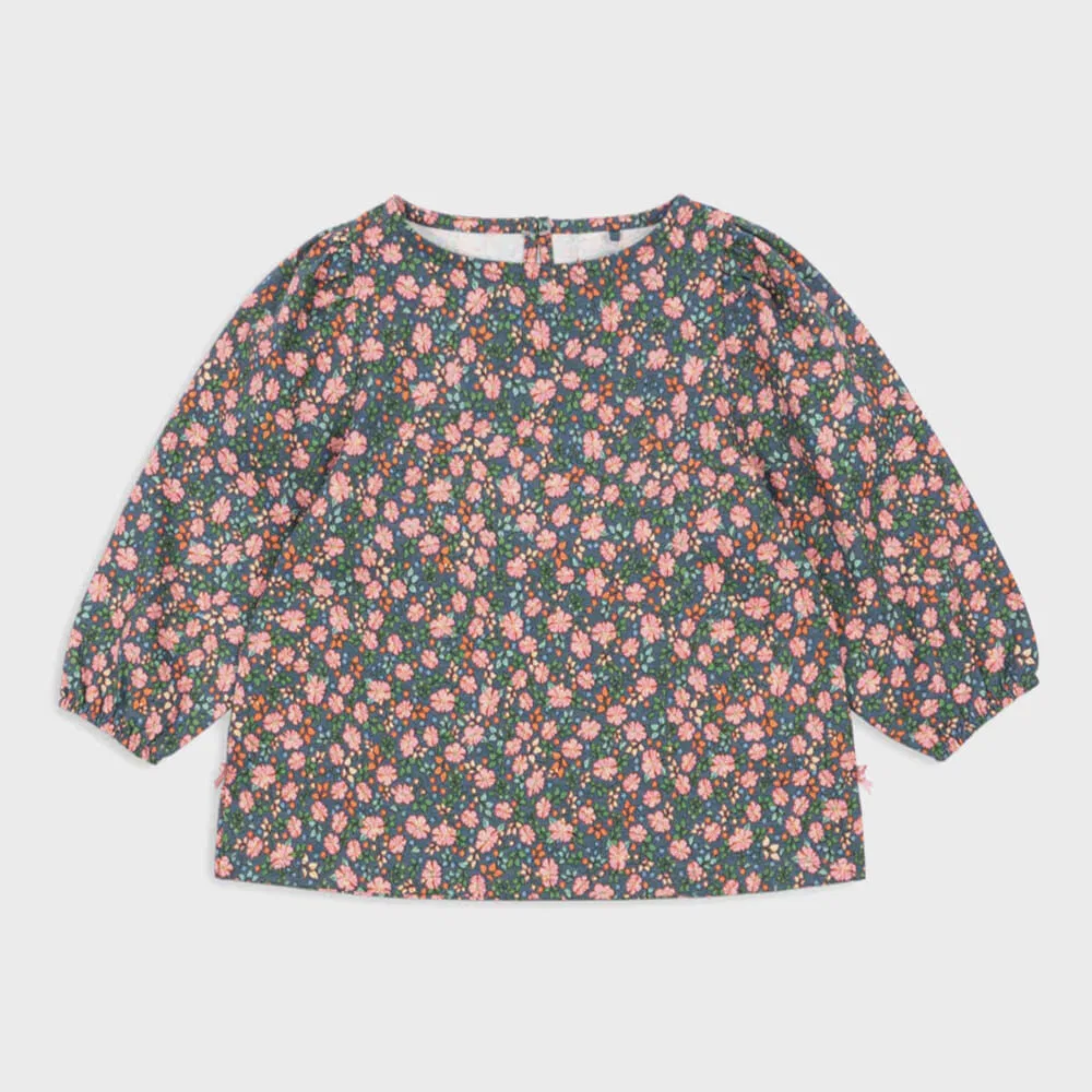 Детская блузка с цветочным принтом и разрезами Draey Floral Slit Blouse Kyoto от Konges Sloejd