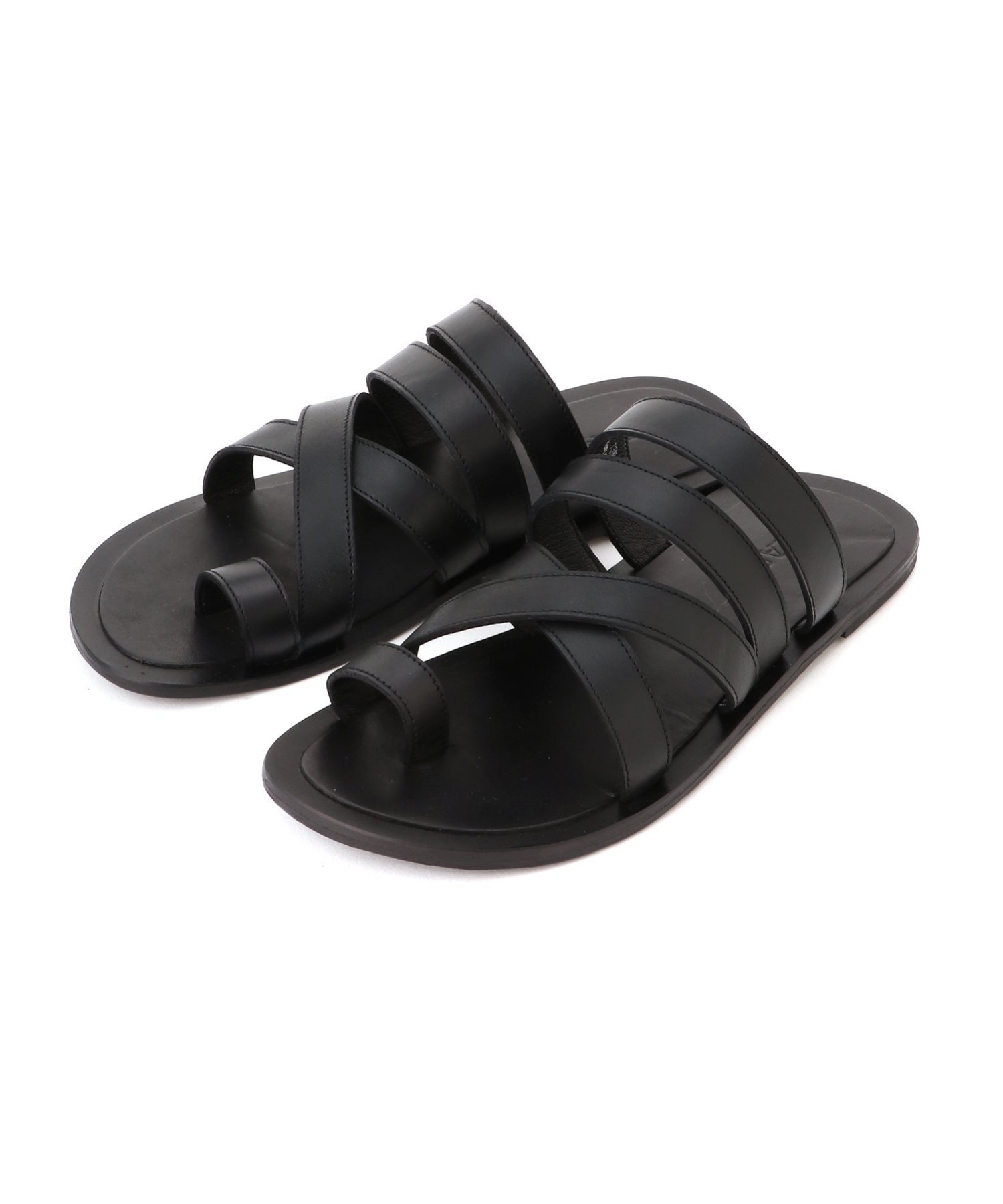 Кожаные сандалии BICASH/(M) с ремешком, BLACK