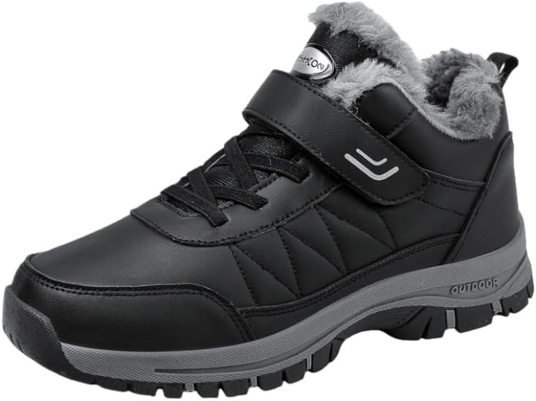 

Удобные толстые и теплые мужские спортивные обувь - высокие повседневные хлопковые кроссовки. Внутренняя подкладка мягкая и противоскользящая. Это обувь для прогулок Fmshi, черный