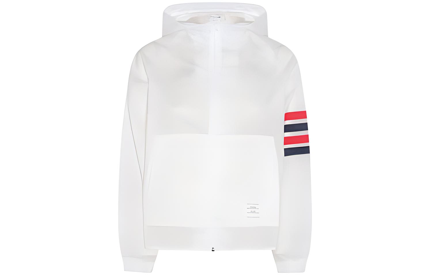 

Куртка с капюшоном и отделкой в виде 4 полосок THOM BROWNE, белый