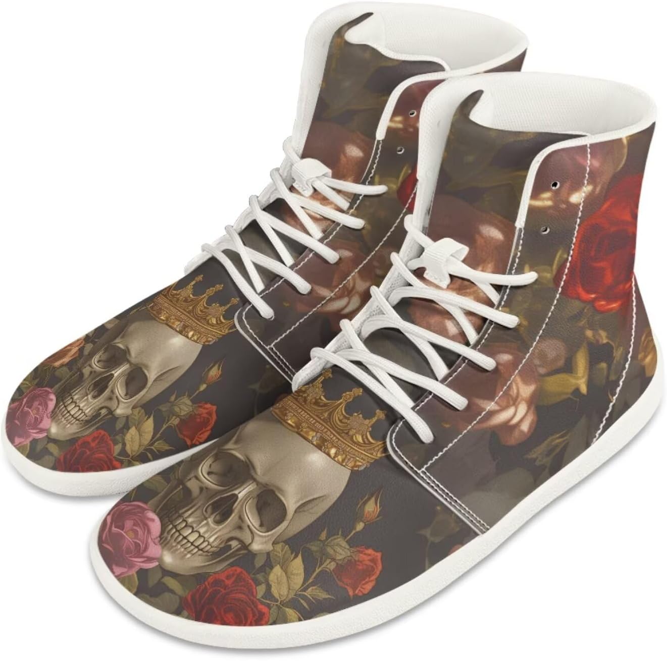 

Мужские минималистичные кроссовки Jeiento, обувь-босоножки с черепом, ботинки с широкой носочной частью, кроссовки для бега, легкие спортивные кроссовки, рабочая обувь для плоской стопы, Skull and Rose