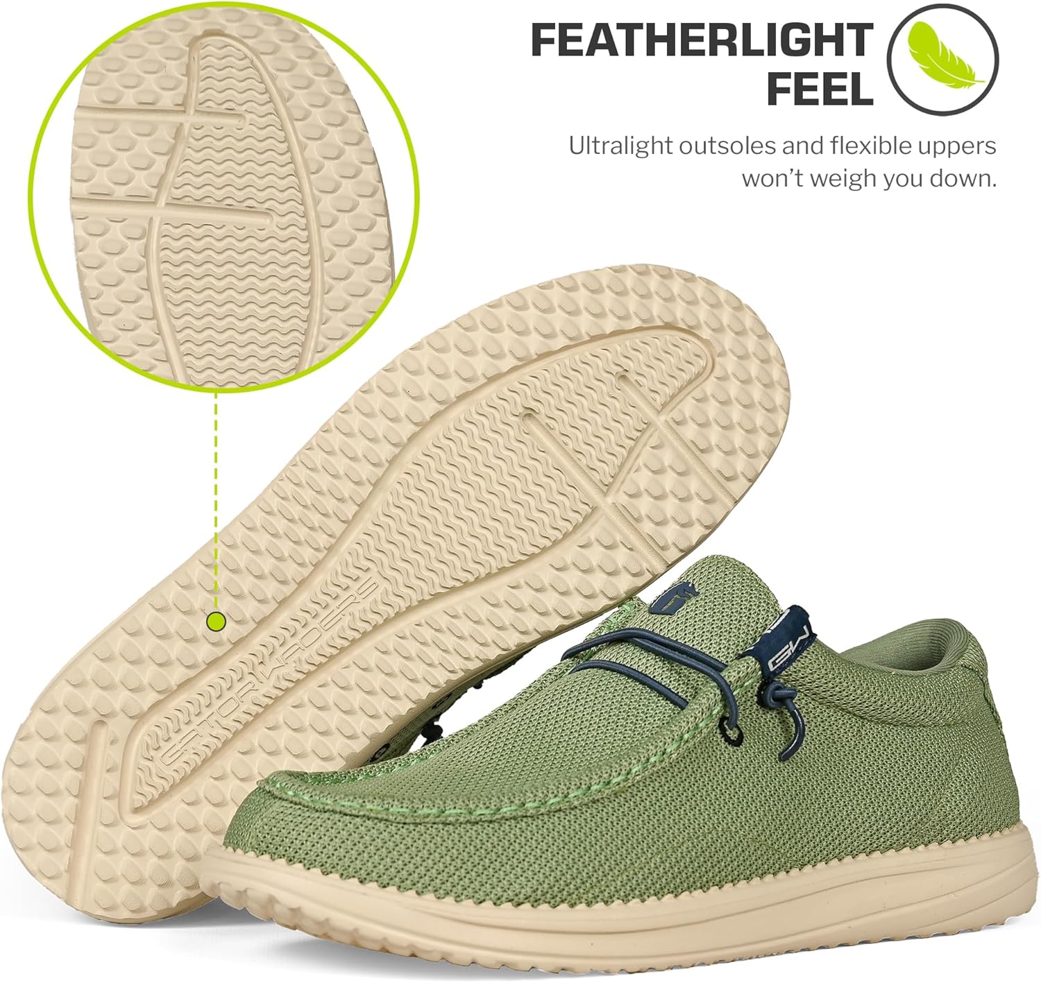 Мужские ботинки Gator Waders для кемпинга - дышащие лоферы без шнуровки - эластичные шнурки - сверхлегкая амортизация на весь день - удобная посадка, Fairway — фото 4