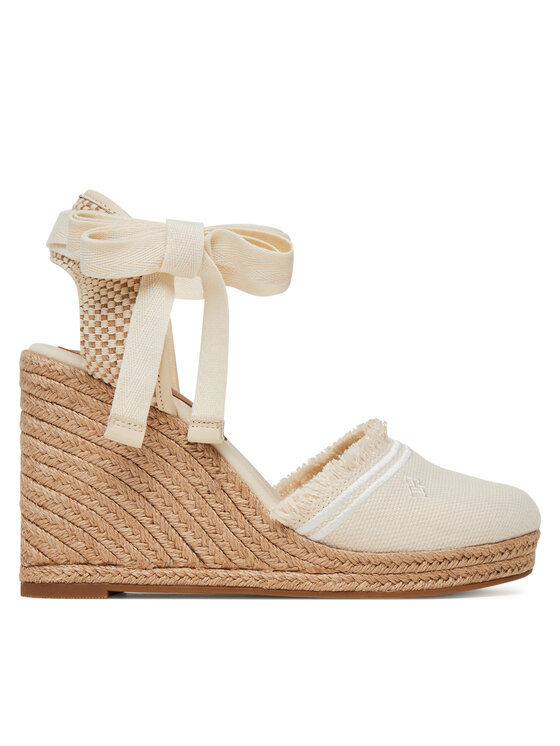 Эспадрильи Fringe Canvas High Wedge FW0FW08878 Tommy Hilfiger, экрю