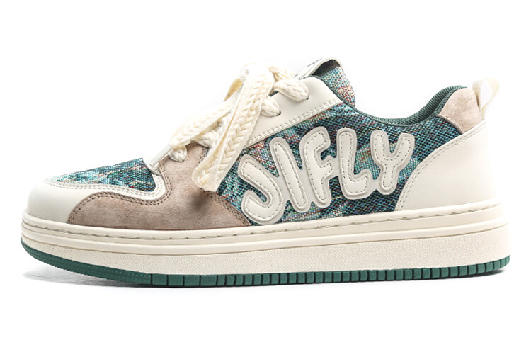Кроссовки Jifffly Skateboard Shoes Unisex Low-Top Floral Green
