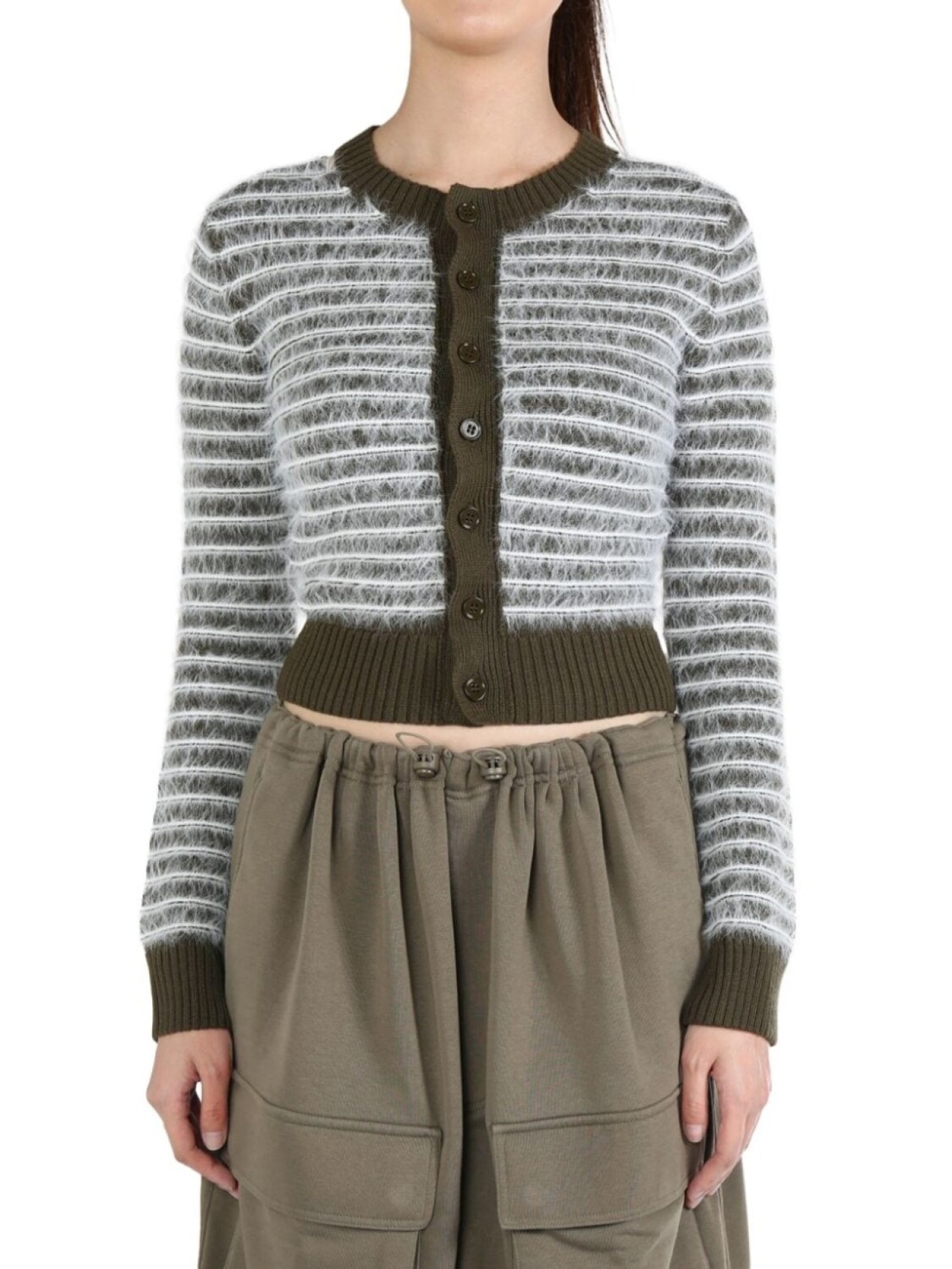 

MM6 Maison Margiela кардиган с полосатым принтом, зеленый