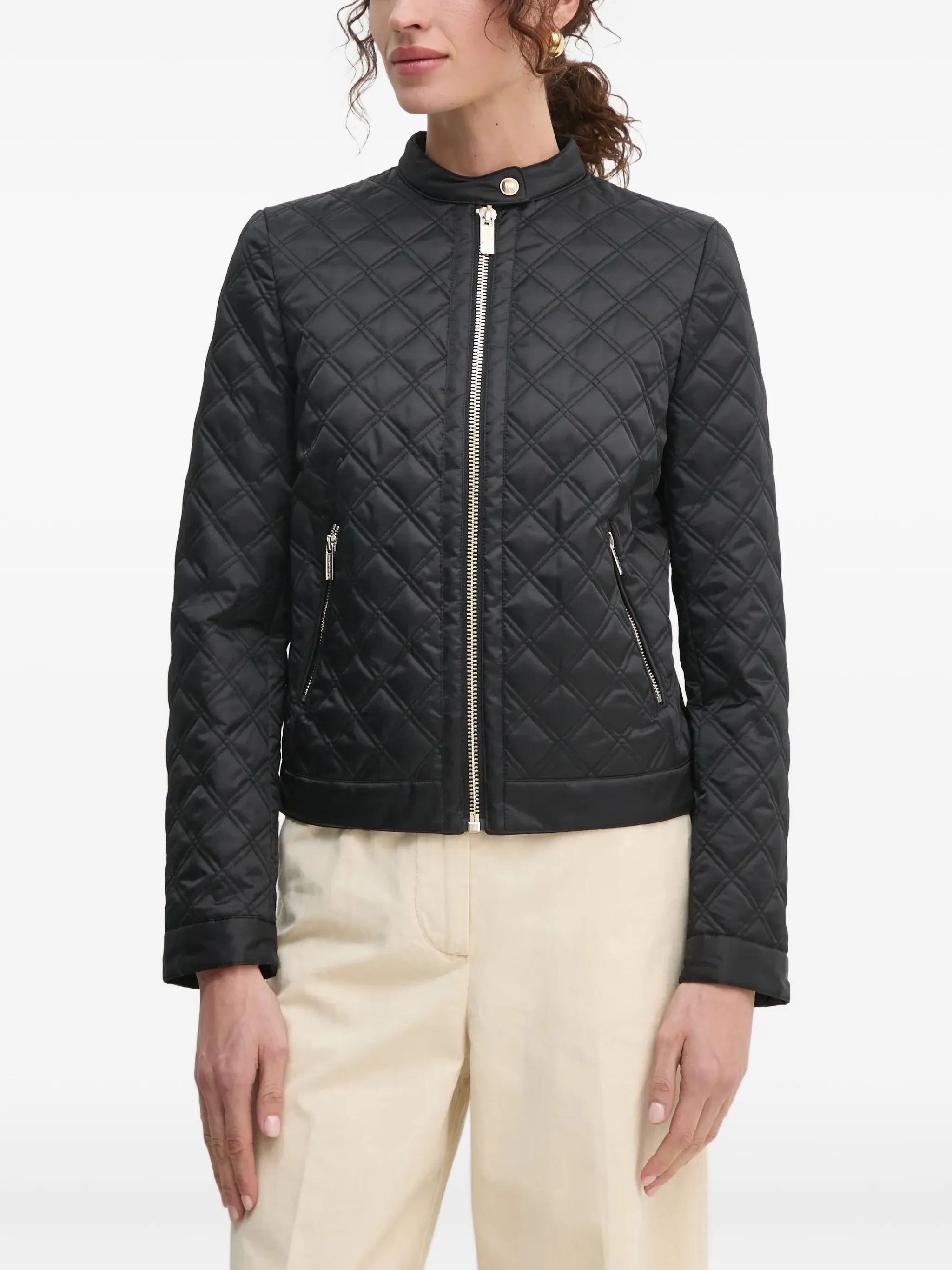 

Стеганая куртка на молнии Guess Usa, черный