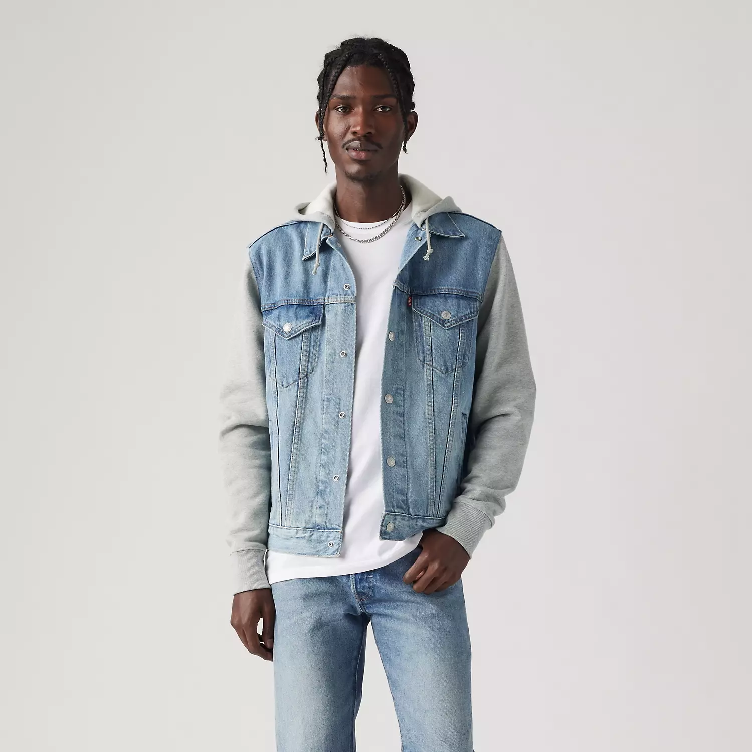 

Гибридная куртка дальнобойщика с худи и худи Levi's, цвет Candy Man - Medium Wash