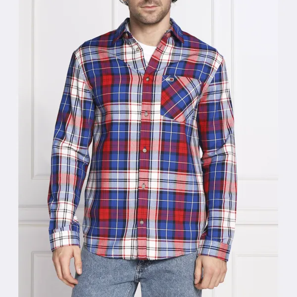 

Фланелевая рубашка классического кроя в клетку Tommy Hilfiger, мультиколор