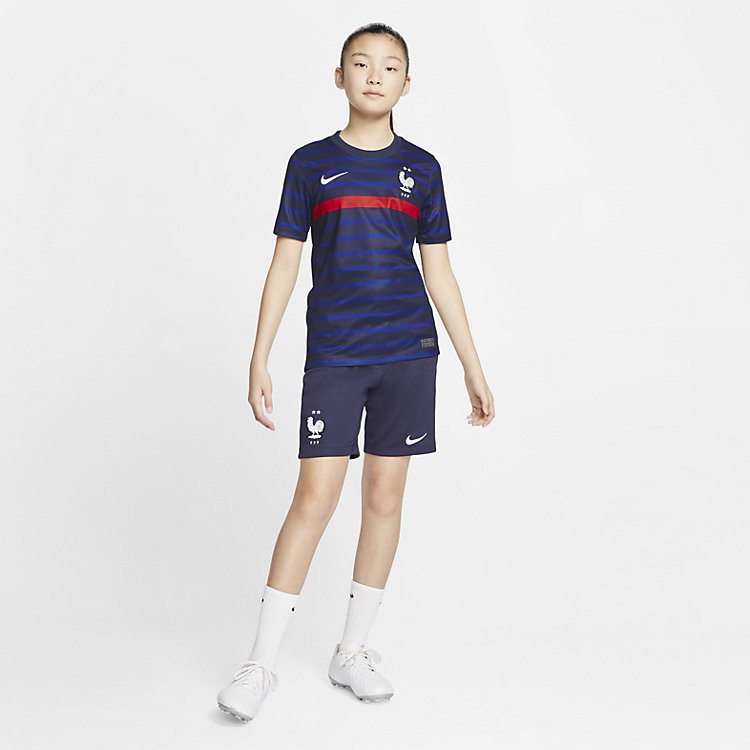 Джерси (GS) Nike FFF Youth Y NK Breathe BRT Stadium STAD Jersey JSY Short Sleeve SS Home HM BLACKENED Blue — фото 3