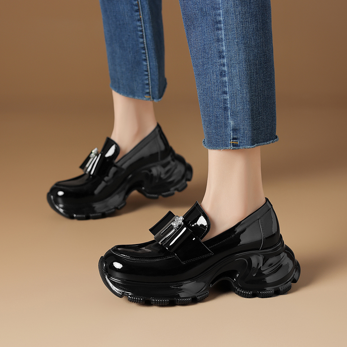 Rosa Bianca Женские лоферы на 5 см с подошвой из экрю овчины, цвет Ecru Sheepskin Insole — фото 4