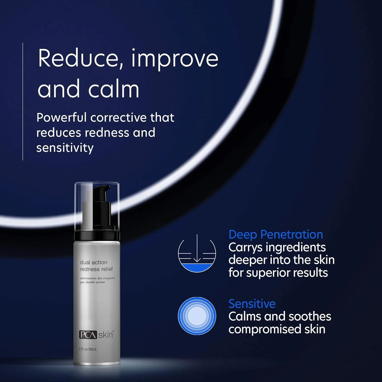 Сыворотка PCA SKIN Dual Action Redness Relief Serum - уменьшает покраснение и воспаление благодаря технологии доставки OmniSome для чувствительной кожи (30 мл) Основы для чувствительной кожи — фото 2