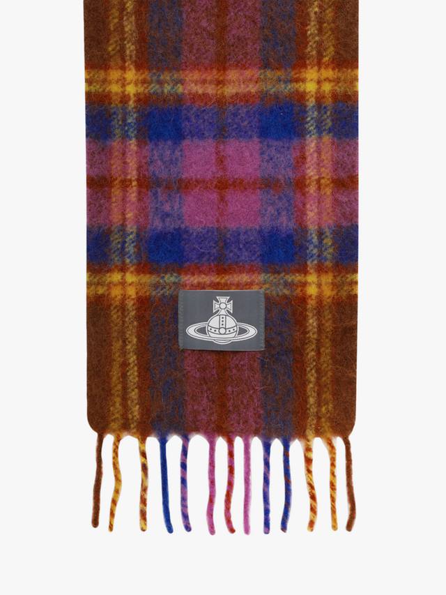 

Шерстяной шарф в клетку с крупным узором Vivienne Westwood, Purple/Multi