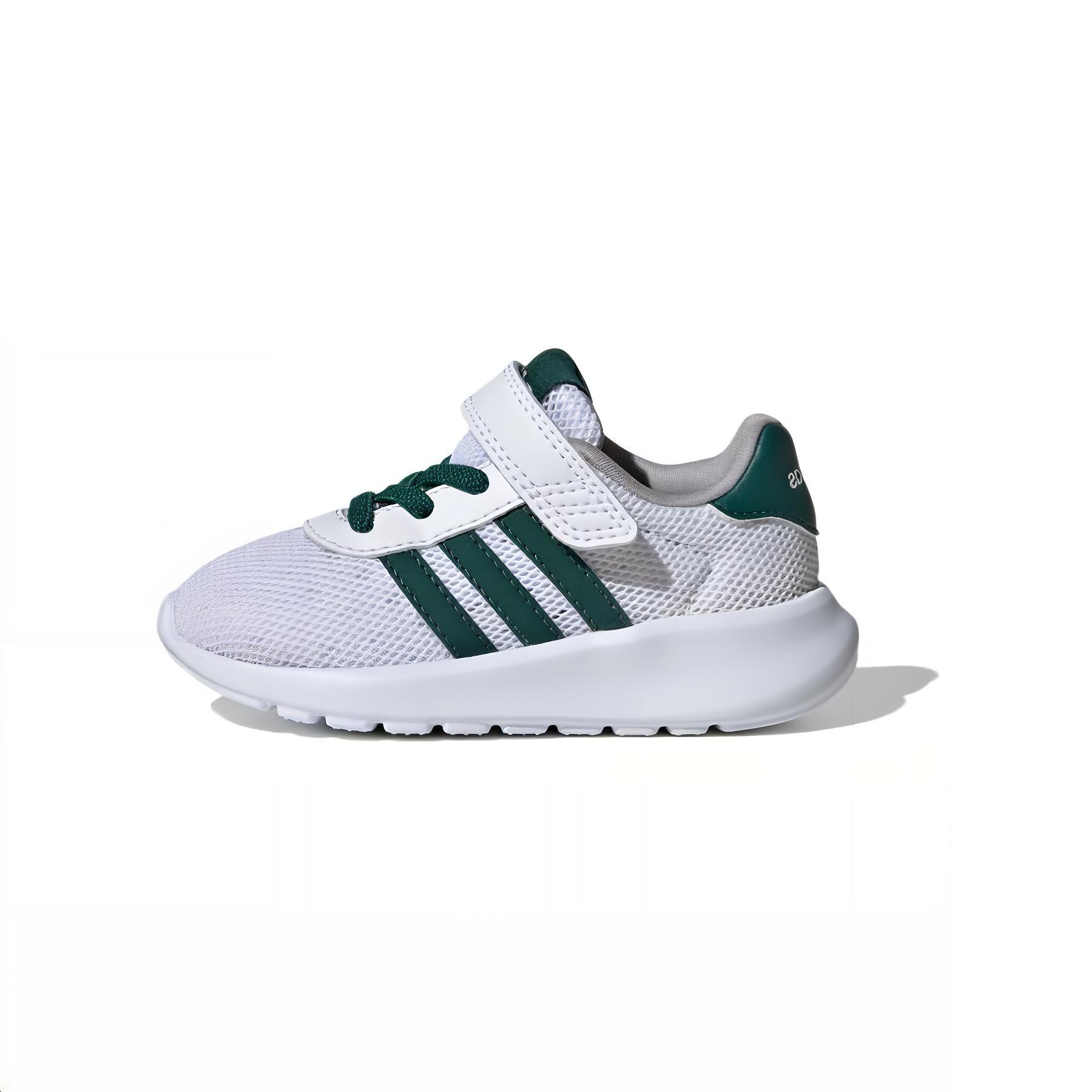 

Adidas Neo Низкие противоскользящие детские кроссовки Baby Lite Racer 3.0, цвет: белый, зеленый