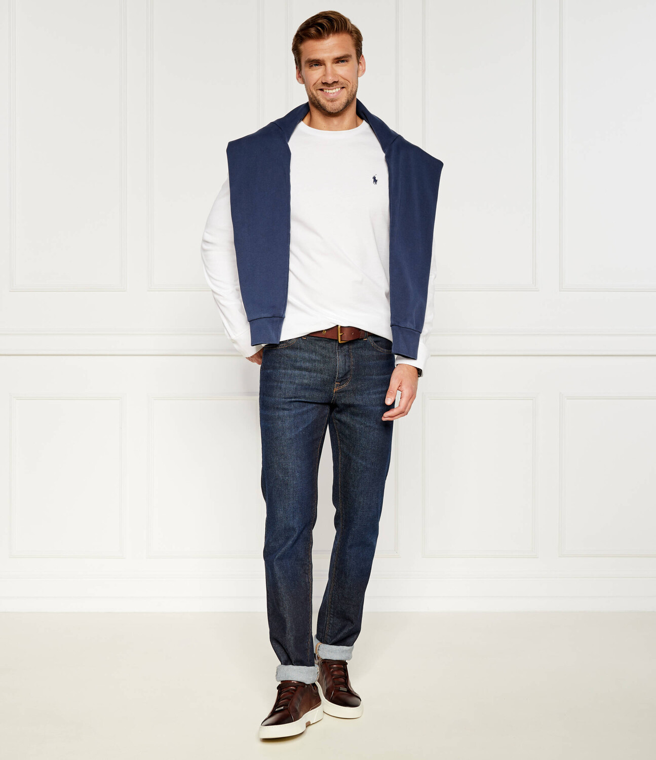 Лонгслив POLO RALPH LAUREN Classic fit, экрю — фото 2