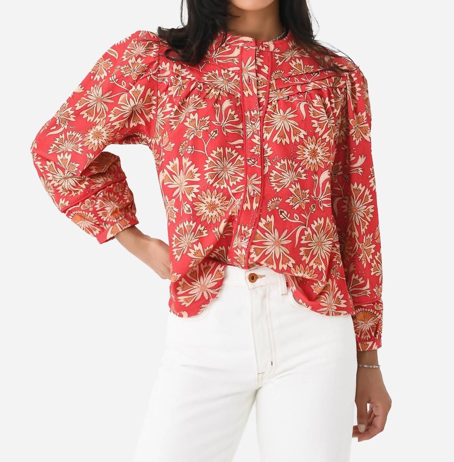 

Блузка Ilse из органического хлопка в цвете Zoe Red CHUFY