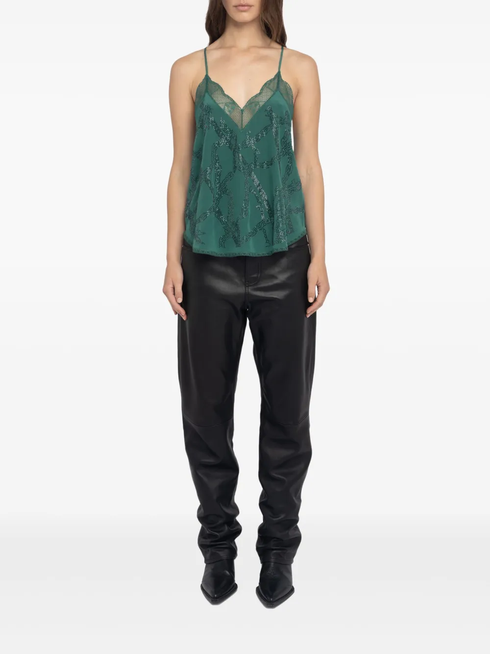 

Топ с кружевной отделкой Zadig&Voltaire, зеленый