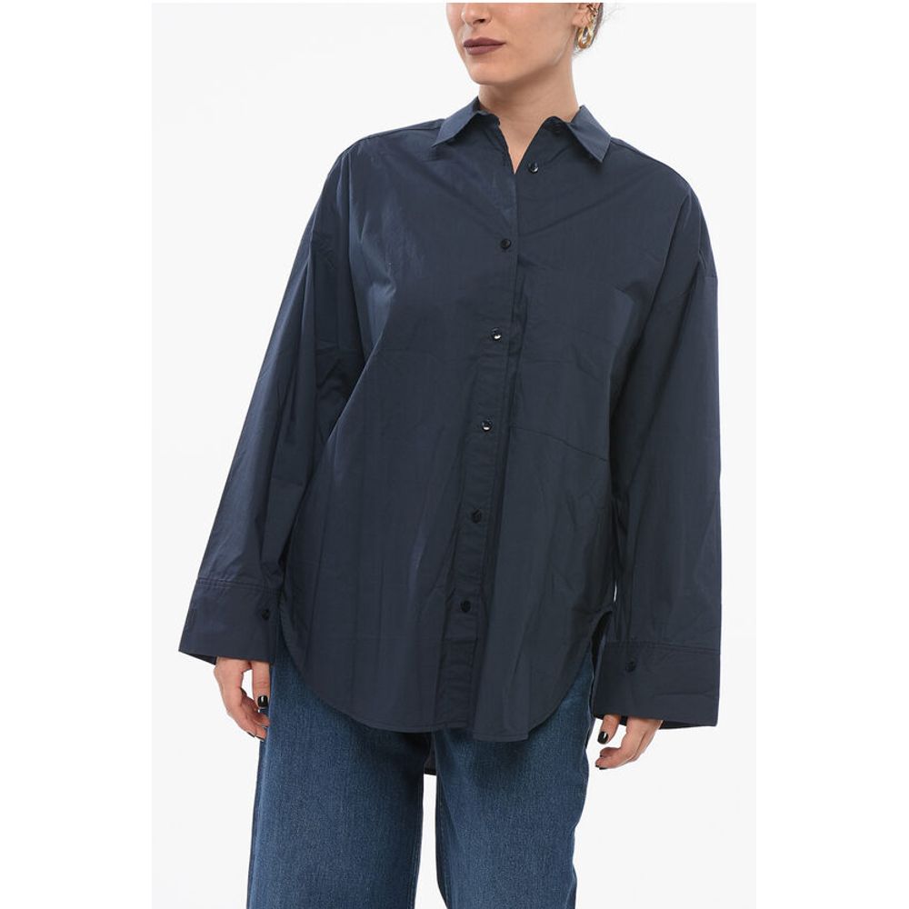

Синяя хлопковая рубашка By Malene Birger, Blue