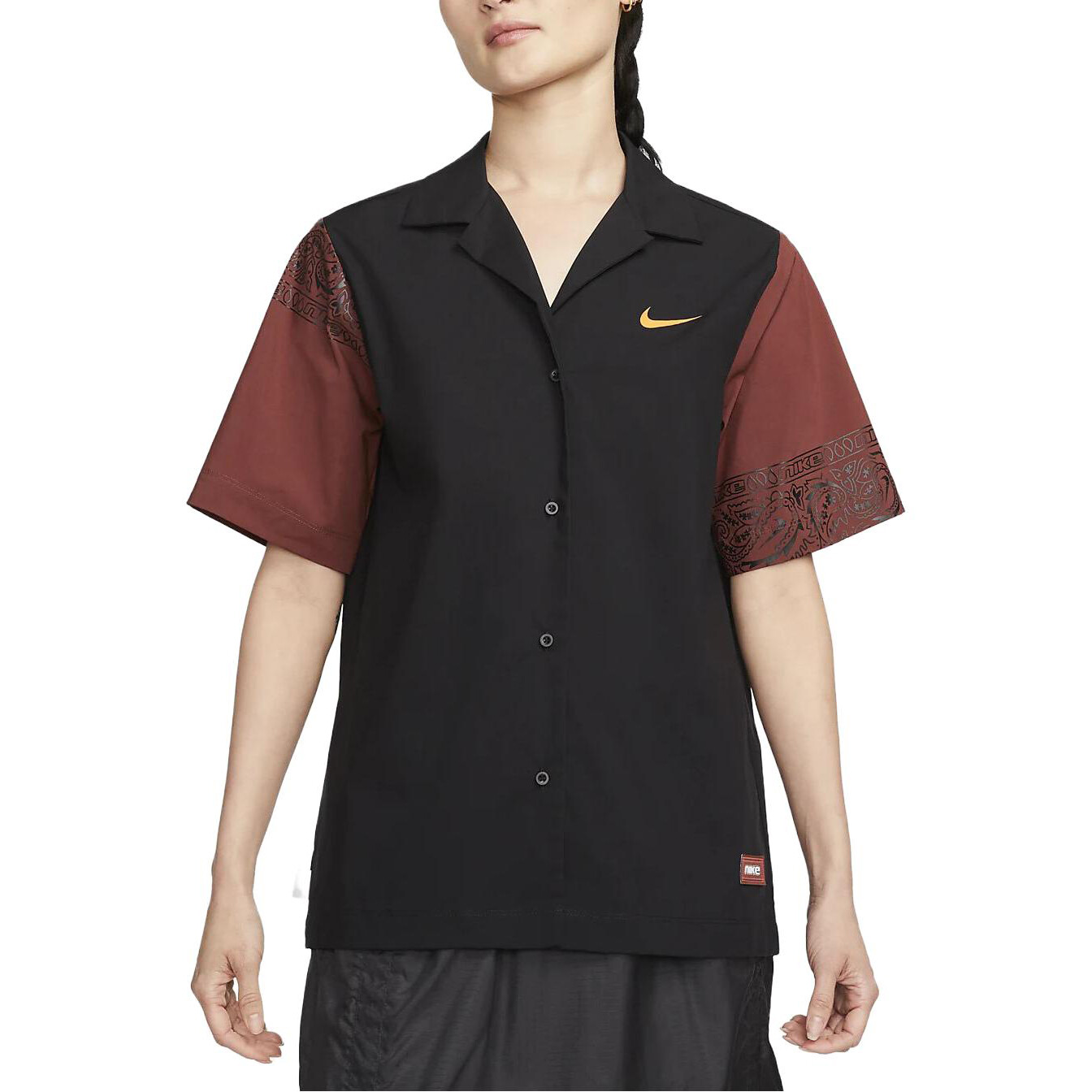 Женская рубашка Nike, цвет Black — фото 4