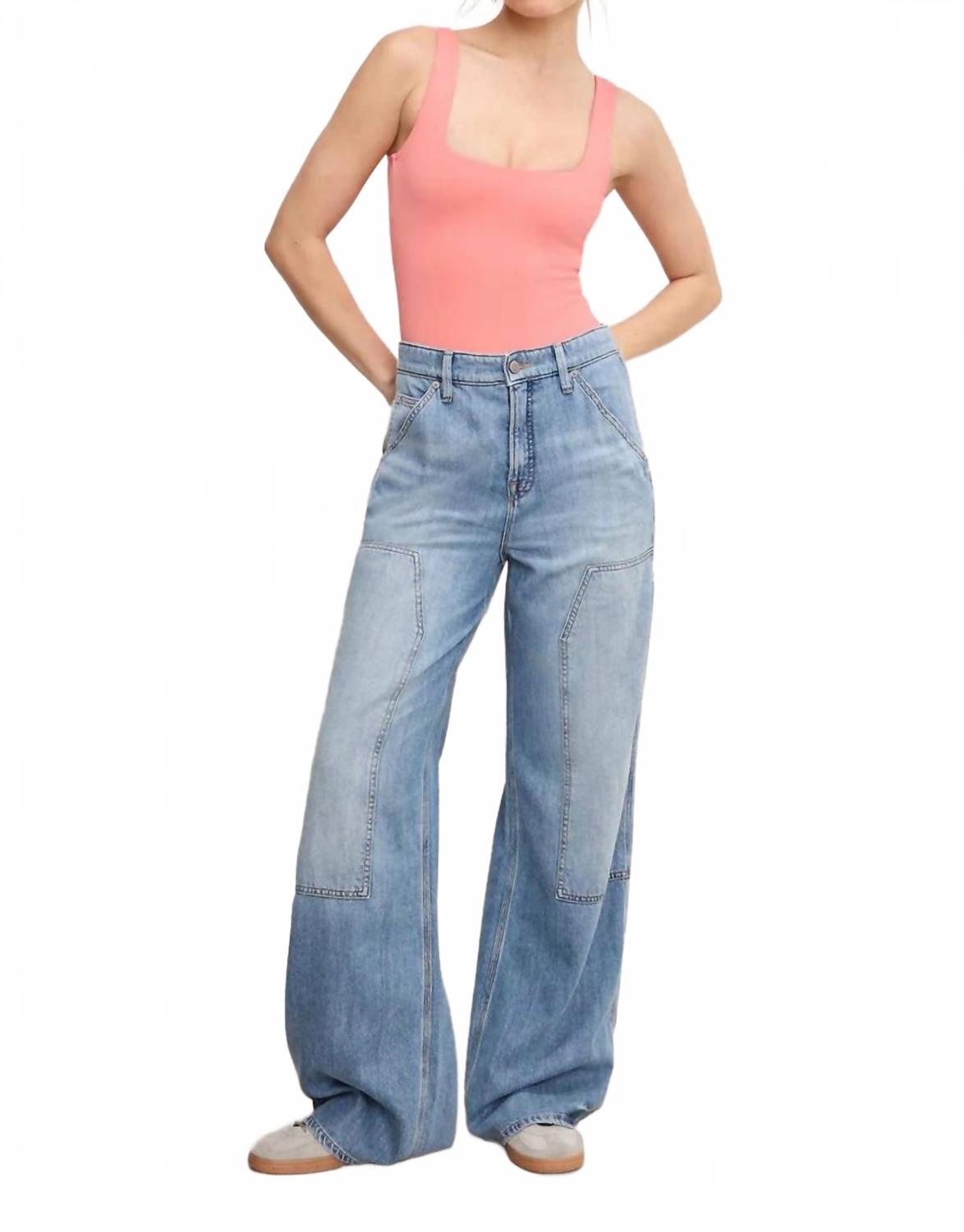 

Джинсы Carpenter хорошего качества цвета индиго Good American, индиго