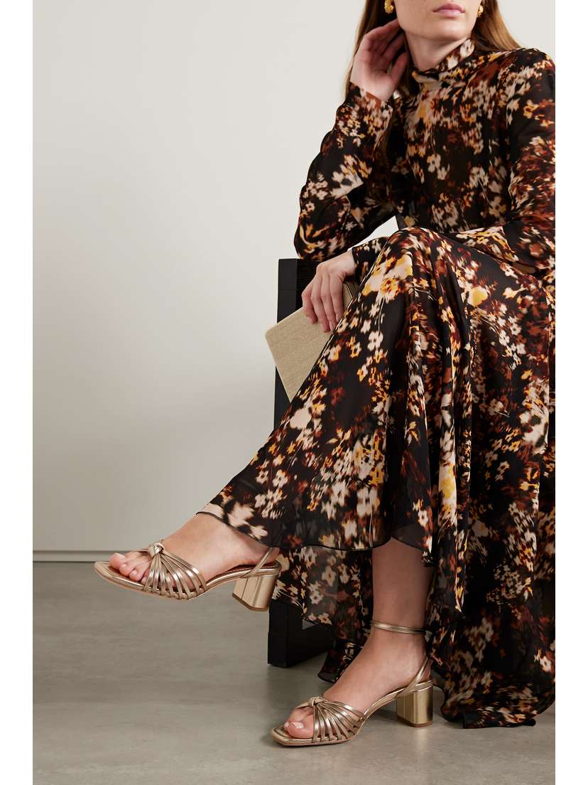 Сандалии из металлизированной кожи Net Sustain Olivia с завязками Loeffler Randall, золотой — фото 2