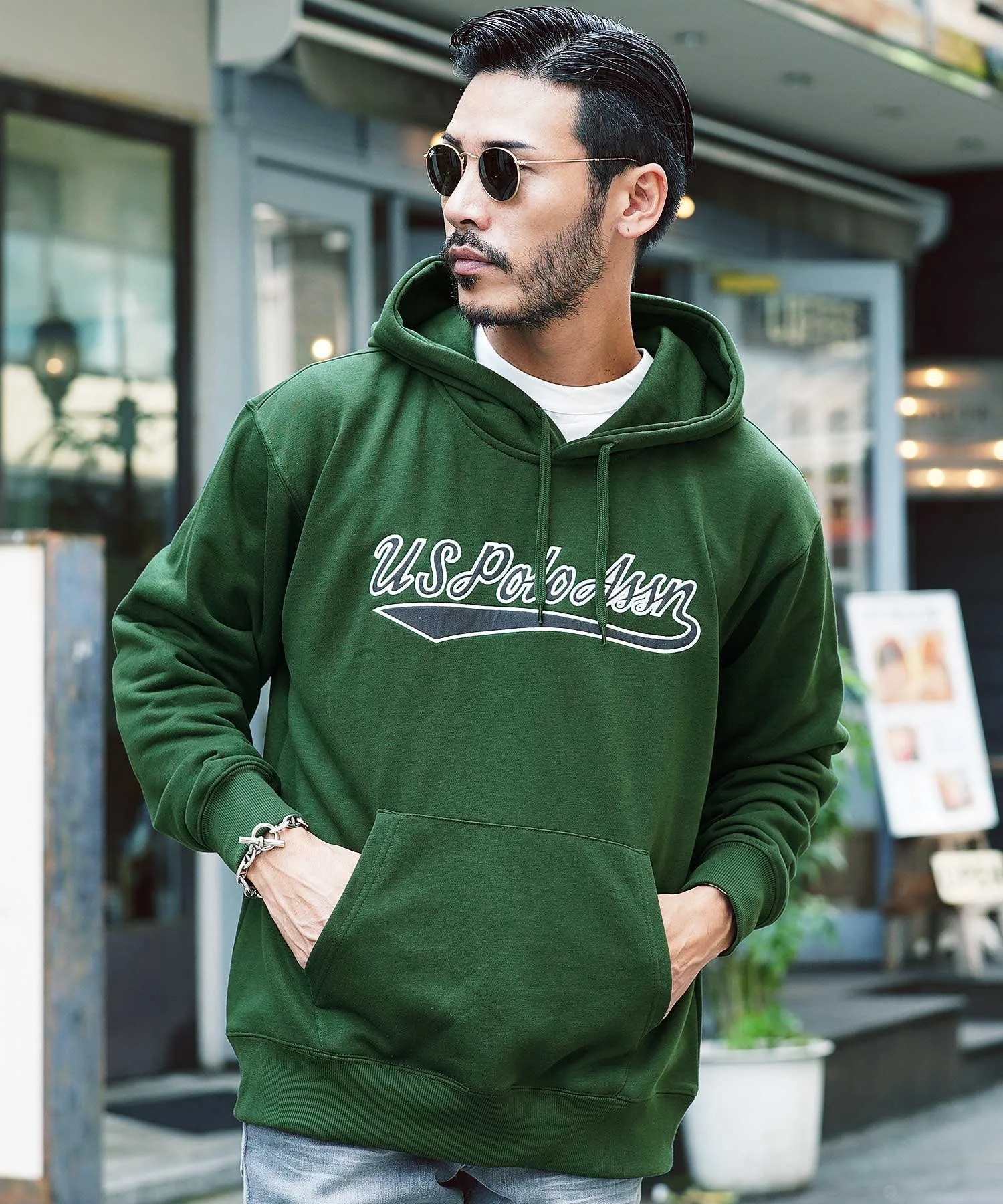 US. POLO ASSN. Толстовка с капюшоном, коллекция весна/лето 2016. U.S. Polo Assn., B Green