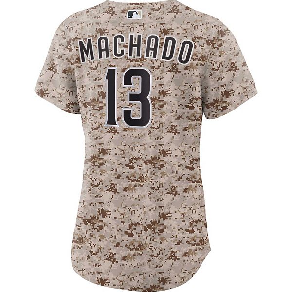 Женская реплика игровой футболки Manny Machado Camo San Diego Padres USMC Alternate Nike — фото 4