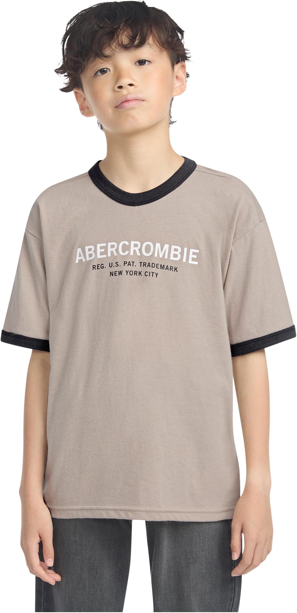 

Футболка abercrombie kids Abercrombie Ringer Tee, цвет Simply Taupe