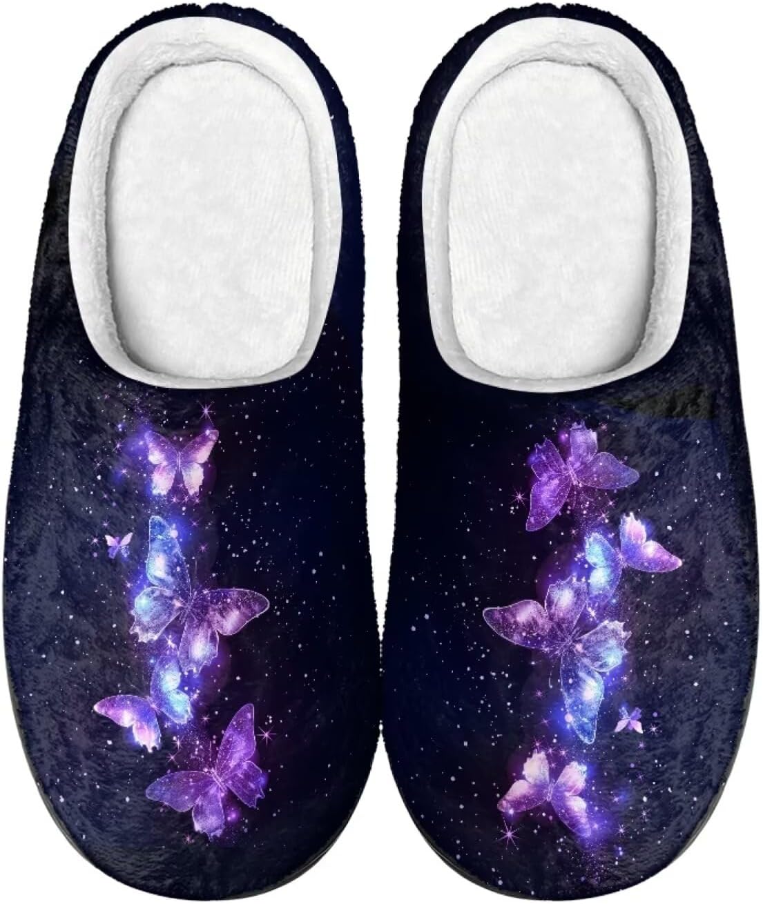 

Унисекс фланелевые тапочки Howilath с принтом бабочек, теплые, дышащие, с противоскользящей подошвой для дома, фиолетовый