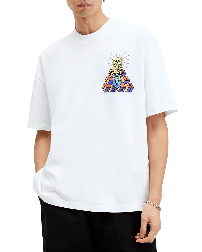 

Футболка с круглым вырезом и короткими рукавами ALLSAINTS Plateau, белый