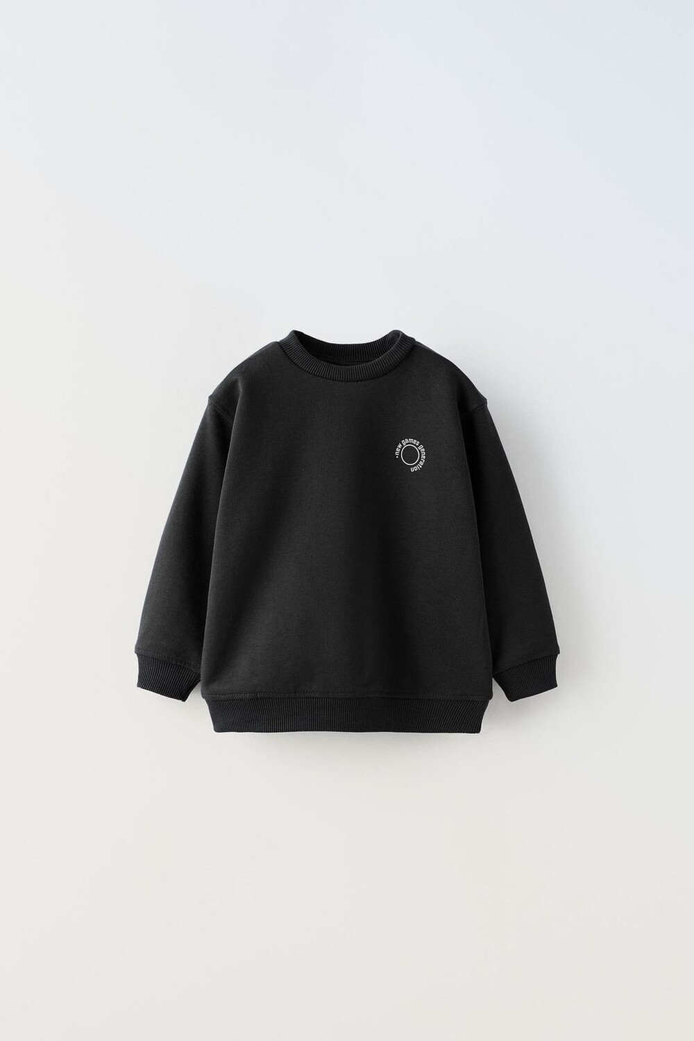 Свитшот с лозганом ZARA, черный